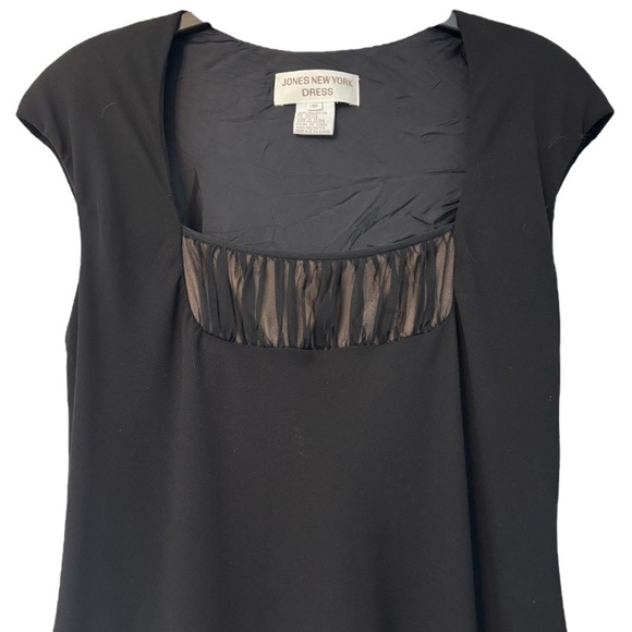 Vintage 90s Y2K Black Dress Jones New York Long Evening Gown Size 16 - Picture 5 of 11